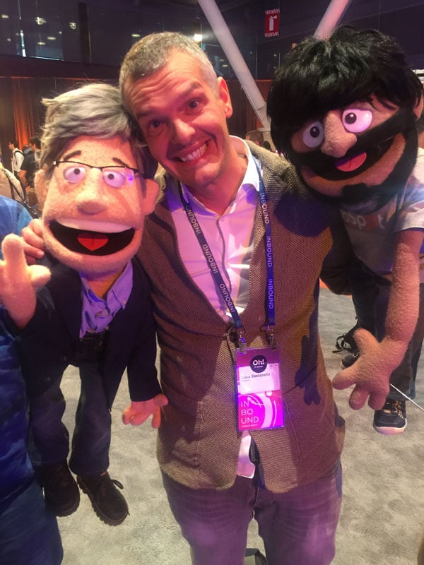 All'Inbound 2017 Brian Halligan e Dharmesh Shah fondatori di Hubspot in versione puppets