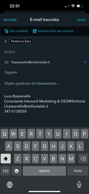 Inviare email tracciate nel CRM grazie all'app di HubSpot